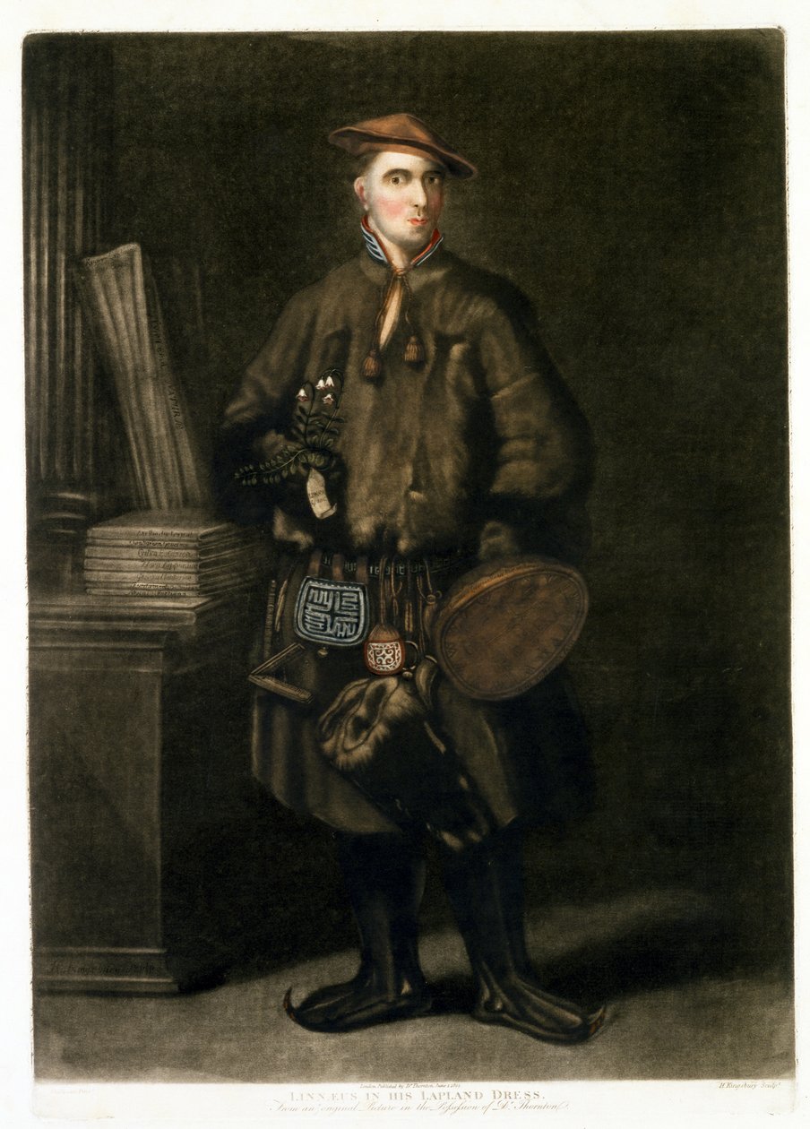 Carolus Linnaeus, en costume lapon, pub. 1805 - Henry Kingsbury