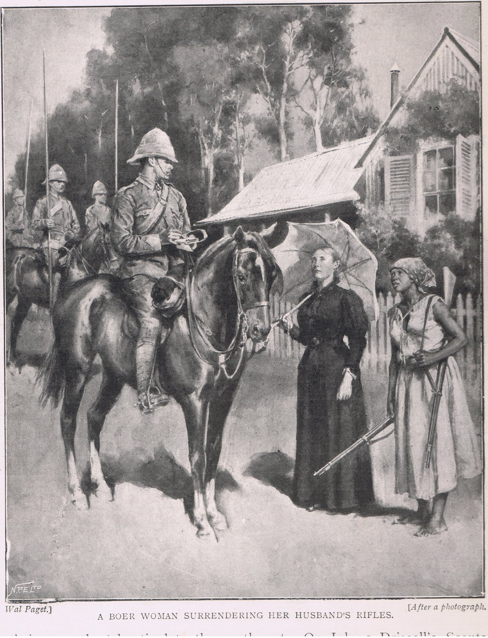 Une femme boer rendant les fusils de son mari - Henry Marriott Paget
