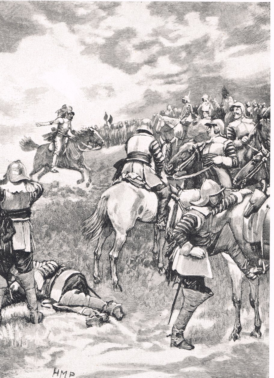 Charles Ier à la bataille de Naseby, 14 juin 1645, illustration de 