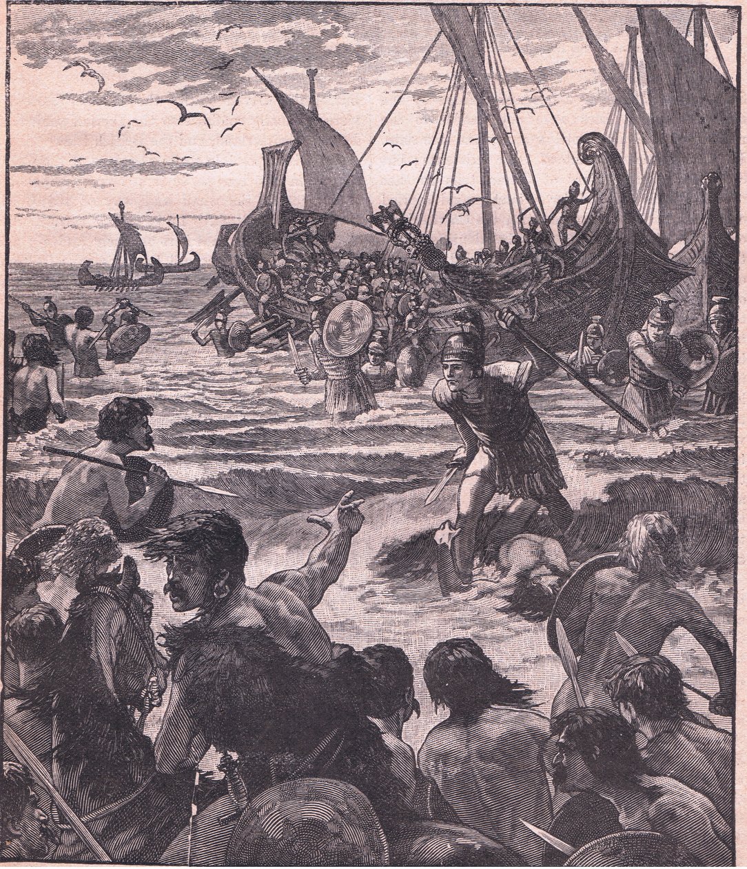 Débarquement des Romains sur la côte du Kent - Henry Marriott Paget