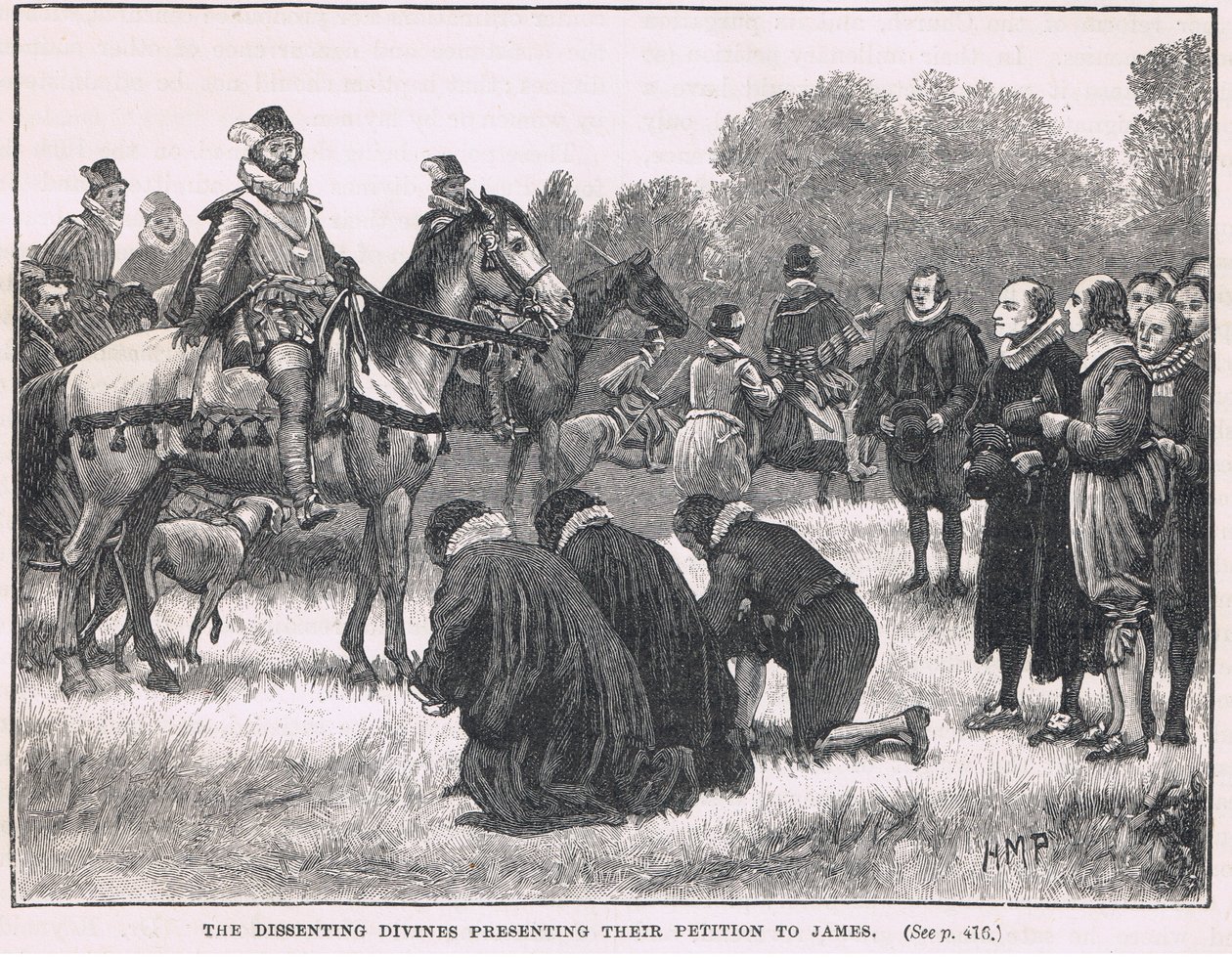 Les divins dissidents présentant leur pétition à Jacques 1603 - Henry Marriott Paget