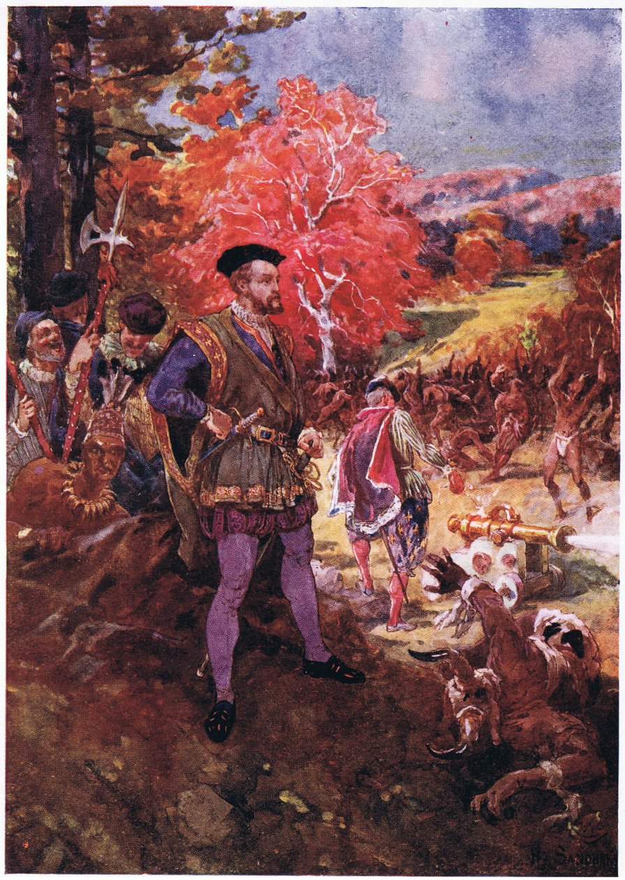 Jacques Cartier et les Peaux-Rouges, c.1920 - Henry Sandham
