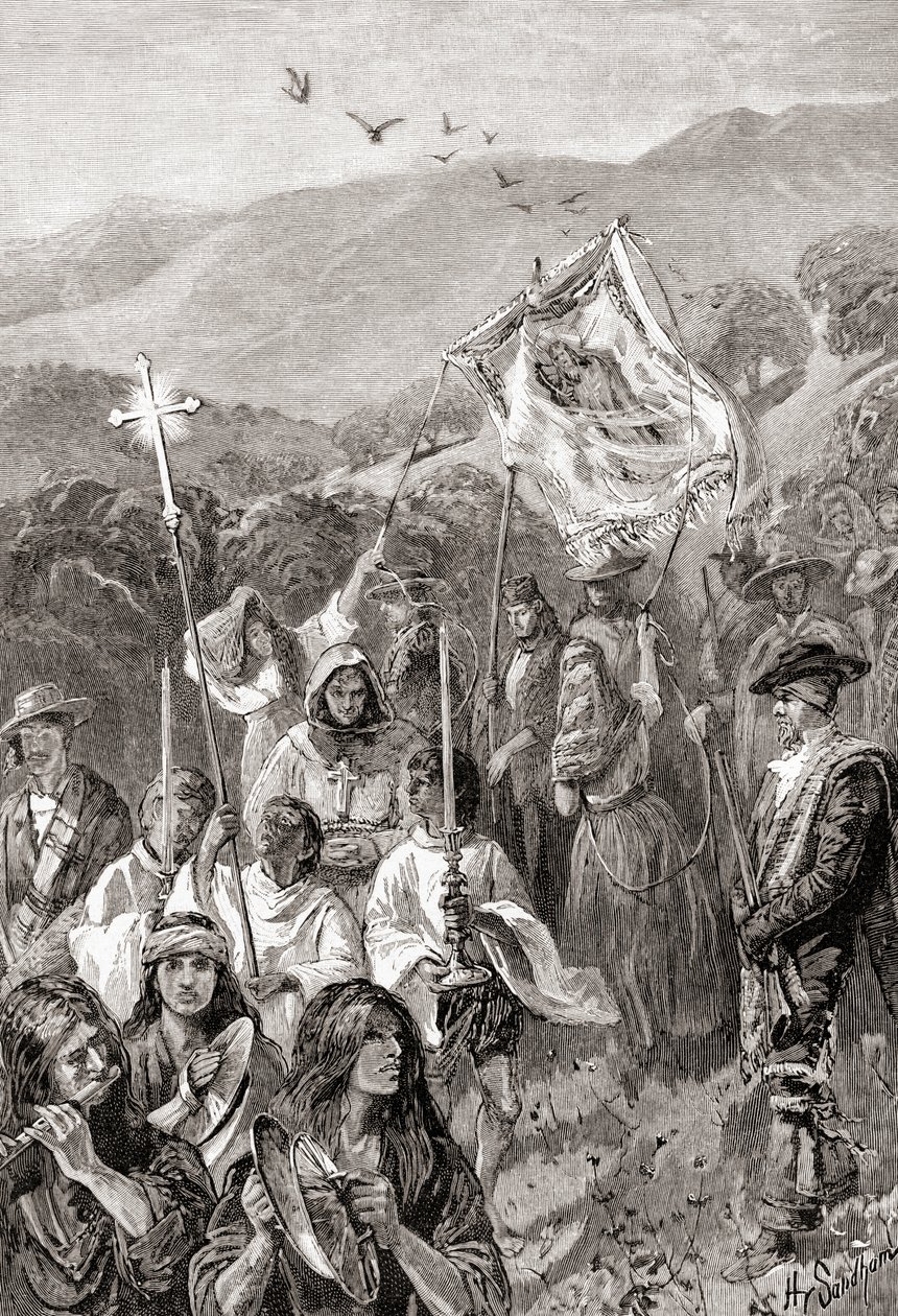 La légende des fondateurs de Los Angeles, tiré de The Century Illustrated Monthly Magazine, publié en 1884 - Henry Sandham