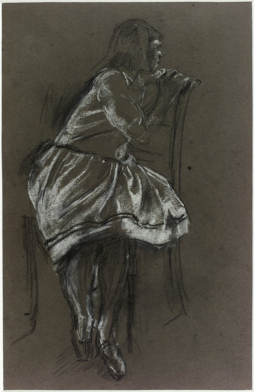 Fille assise sur une chaise - Henry Tonks