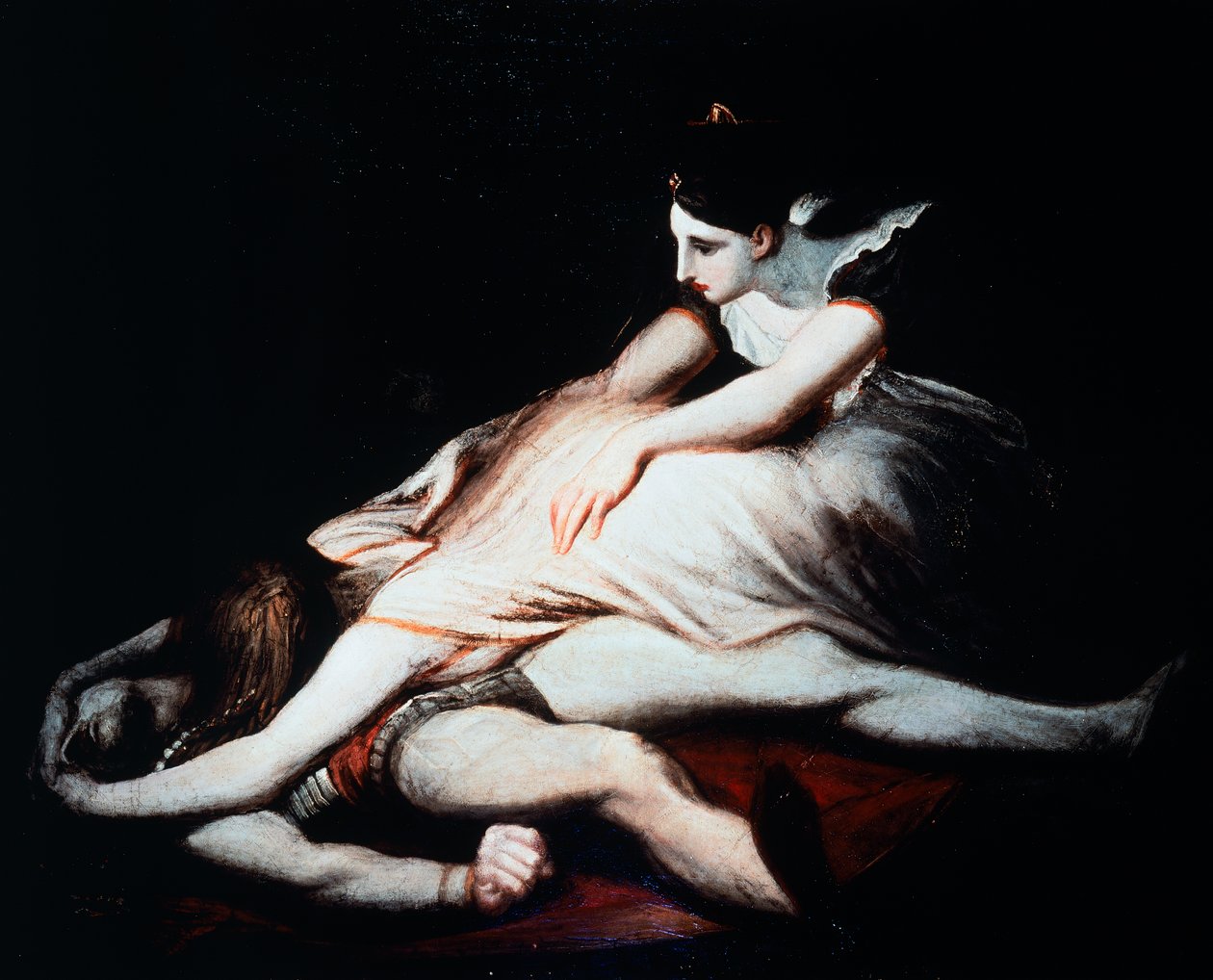 Kriemhild se jette sur le cadavre de Siegfried - Johann Heinrich Füssli