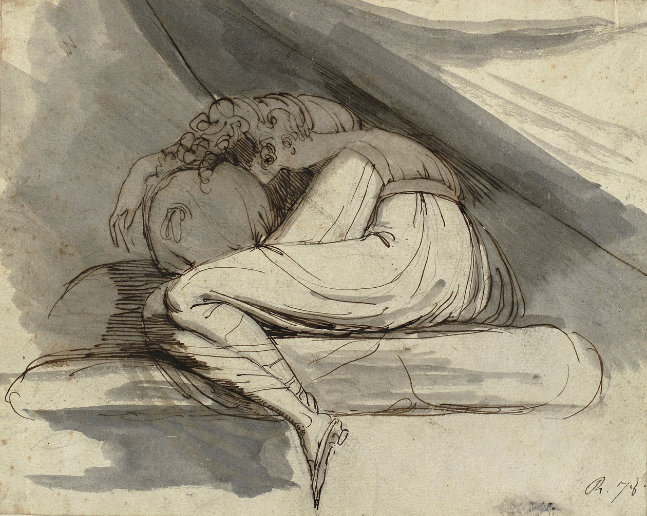 Femme assise, recroquevillée - Henry  Fuseli