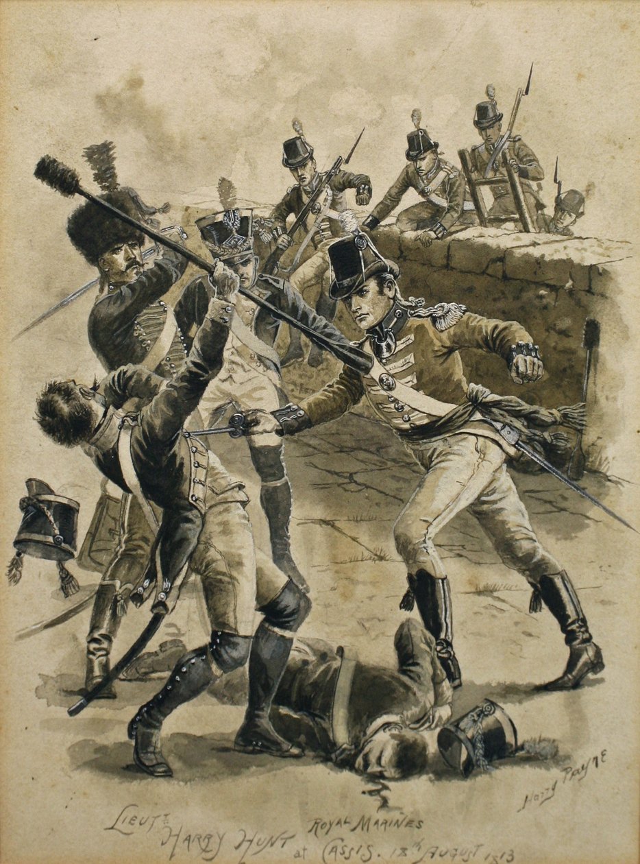 Lieutenant Harry Hunt Royal Marines à Cassis le 18 août 1813 - Henry A. Payne