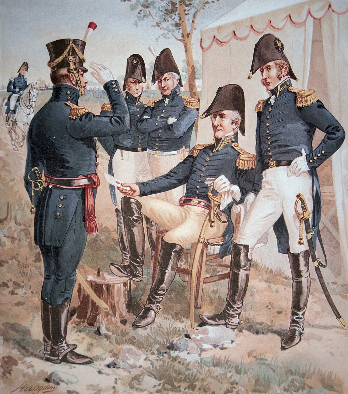 Le général Andrew Jackson (1767-1845) et son état-major sur le terrain - Henry Alexander Ogden