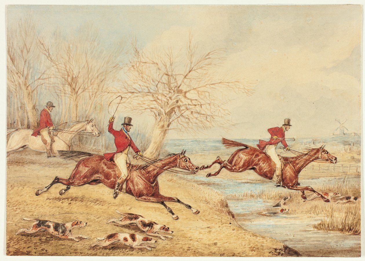 Chasseurs à cheval avec chiens - Henry Alken