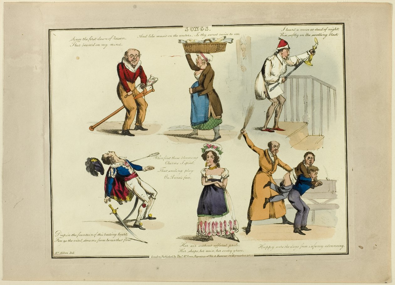 Plaque des illustrations aux chansons populaires - Henry Alken
