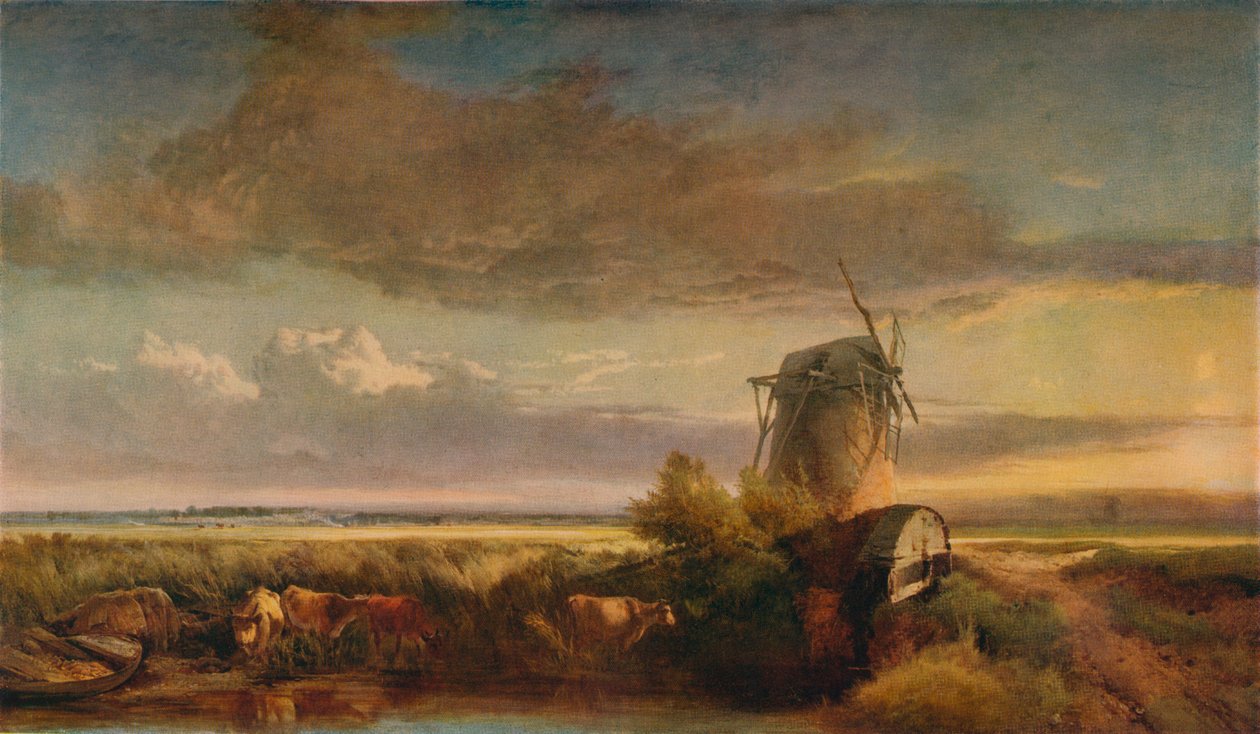 Moulins sur les Fens, vers 1853 - Henry Bright