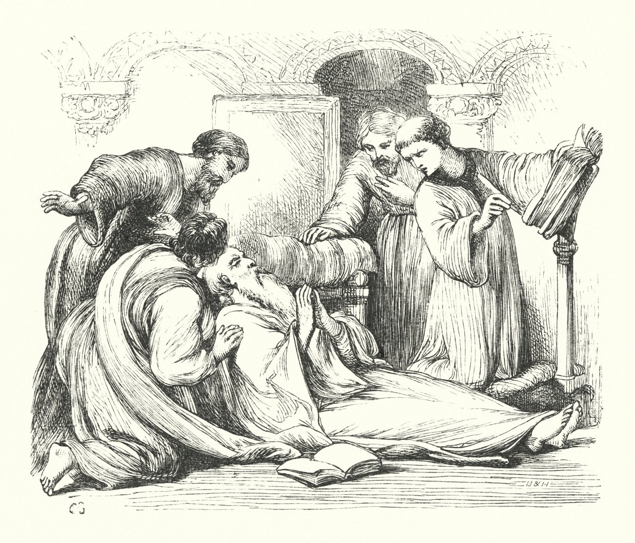 Mort du Vénérable Bède - Henry Courtney (after) Selous