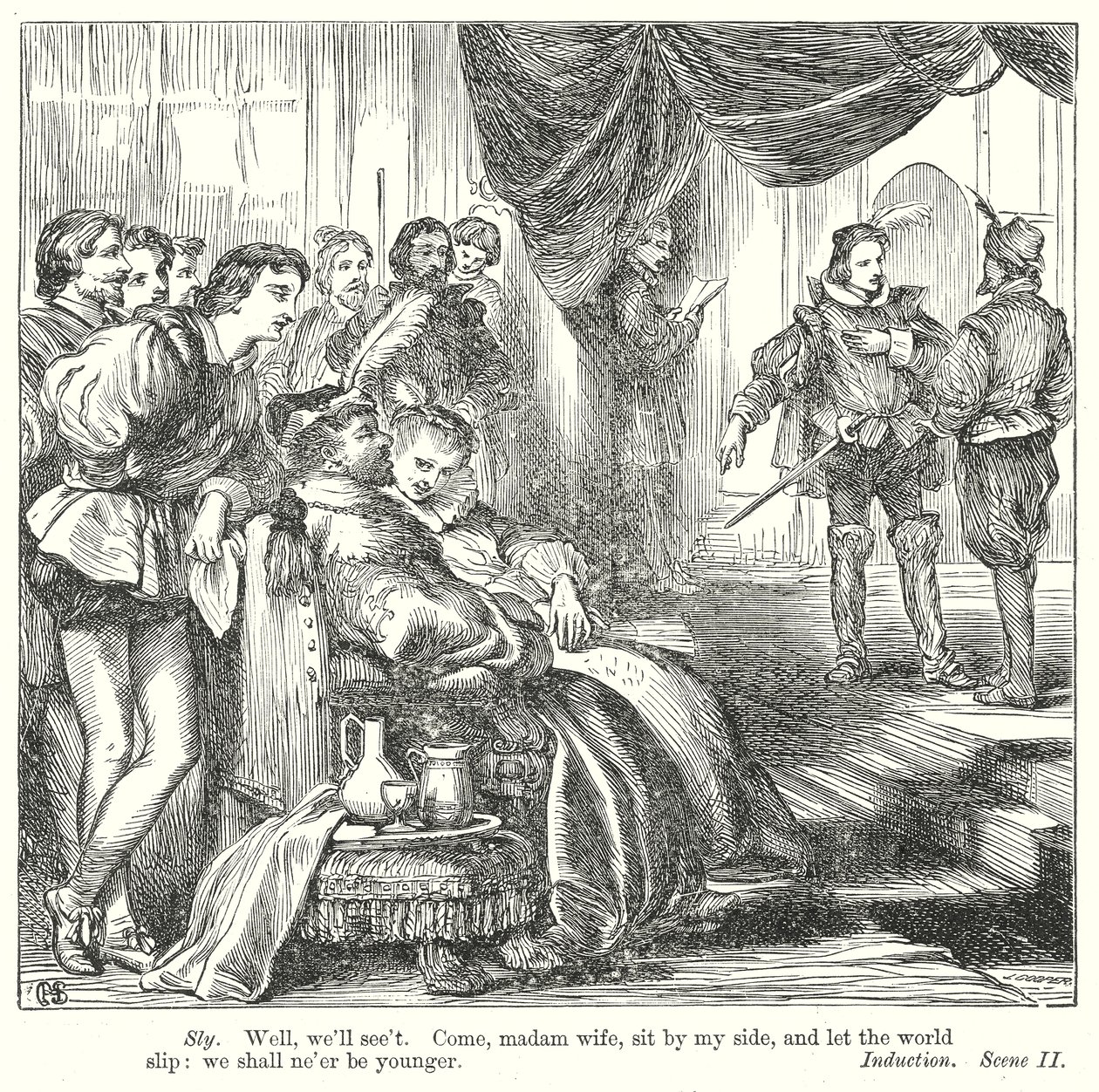 La Mégère apprivoisée (gravure) - Henry Courtney (after) Selous