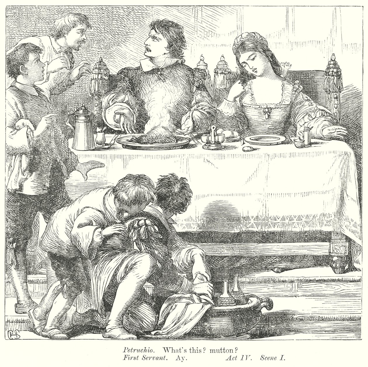 La Mégère apprivoisée (gravure) - Henry Courtney (after) Selous