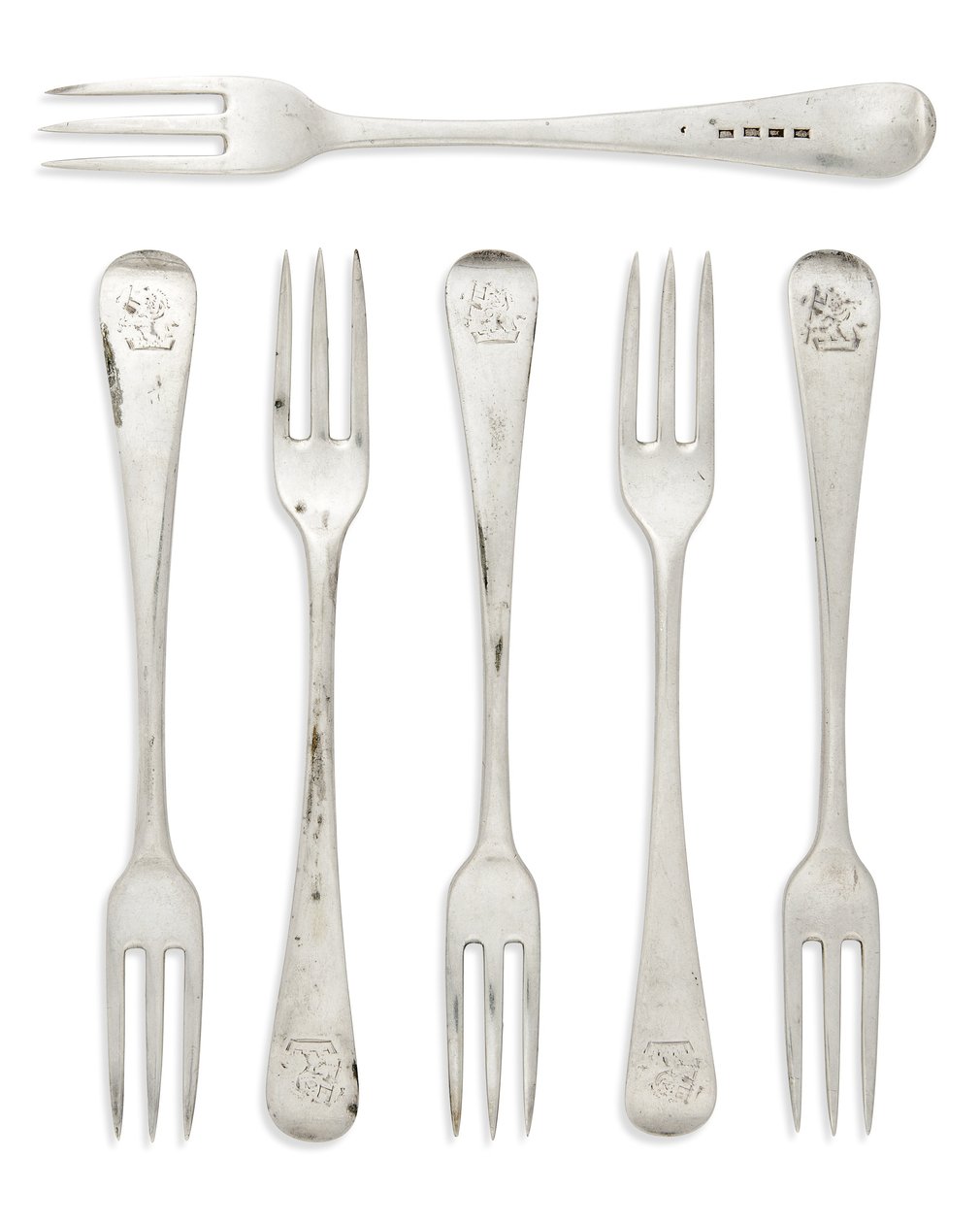 Ensemble de fourchettes à dessert de style Old English colonial George III, Gibraltar, vers 1790 - Henry Cowper
