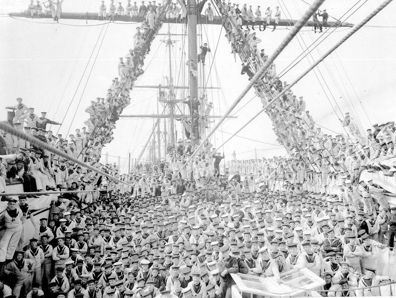 Garçons à bord du navire-école HMS Impregnable à Plymouth, 1906 - Henry Crockett