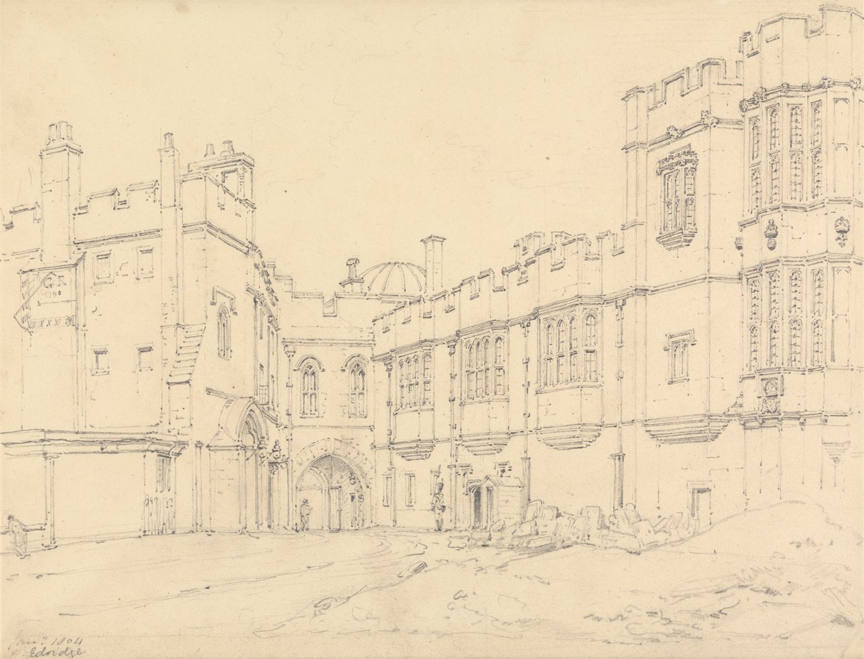 Galerie de la reine Elizabeth et porte du Prince Noir, Windsor - Henry Edridge