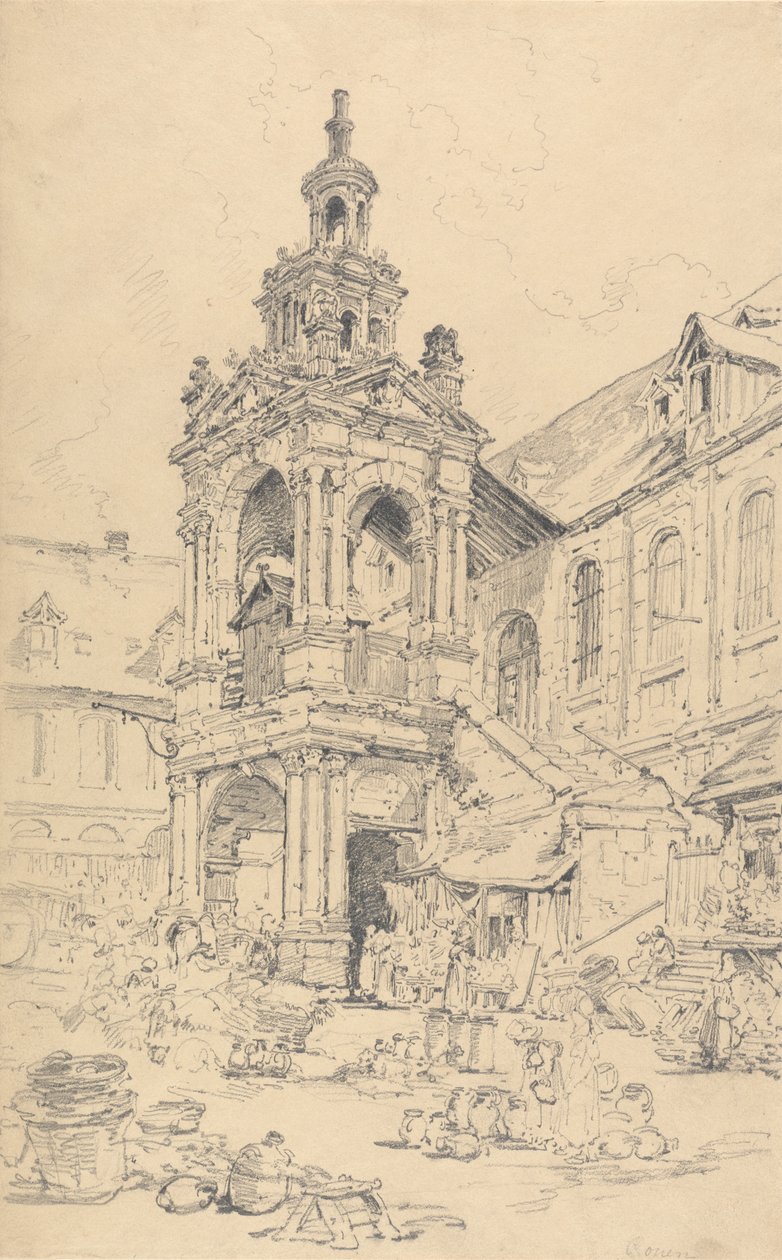 Le porche de la Halle de la Haute Vieille Tour, Rouen - Henry Edridge