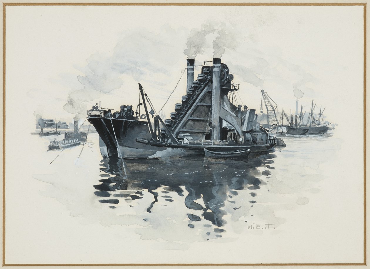 Dragueur dans les docks de Salford - Henry Edward Tidmarsh