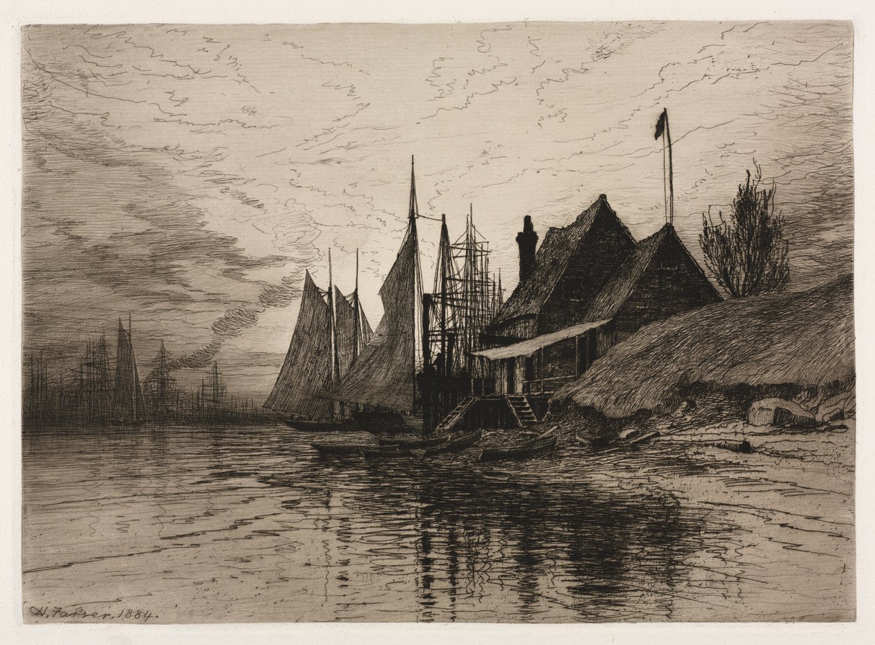 Soir, port de New York - Henry Farrer