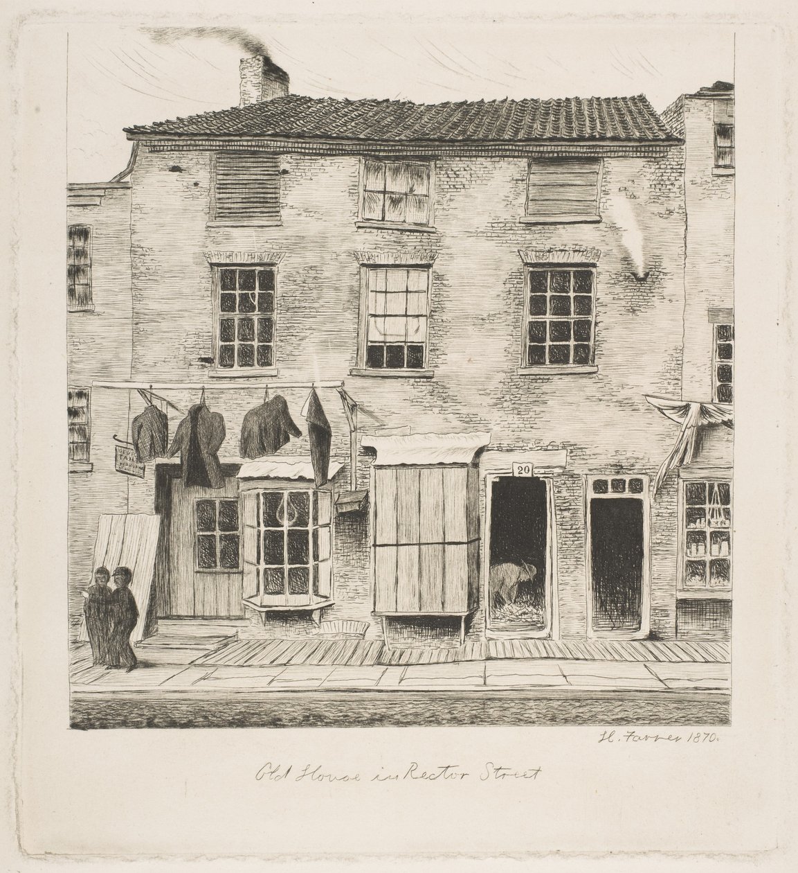 Vieille maison de Rector Street, tirée de « Scènes du vieux New York » - Henry Farrer
