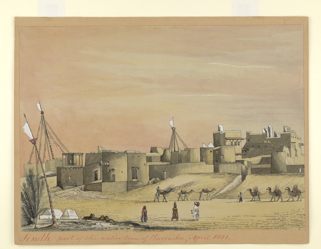 Partie de la ville indigène de Kurachee (Karachi), avril 1851 - Henry Francis Ainslie
