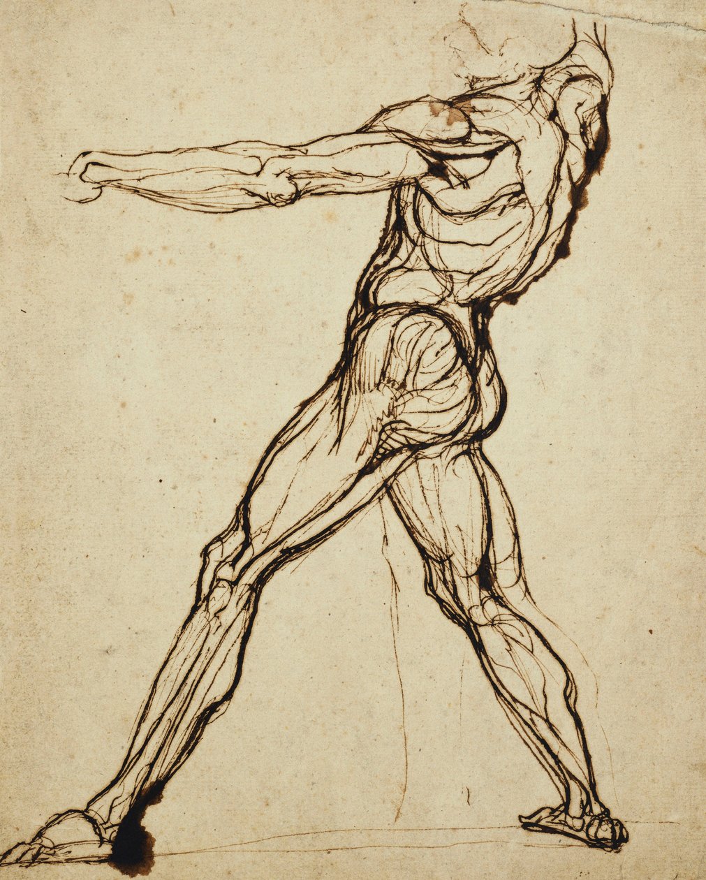 Un nu lançant - Johann Heinrich Füssli