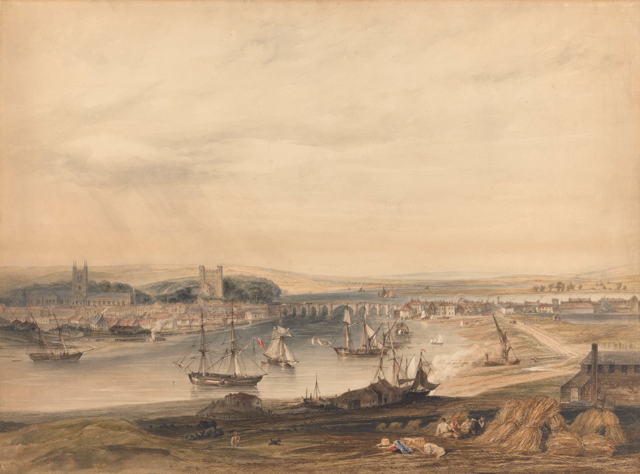 Vue de Rochester, la ville et le port - Henry Gastineau