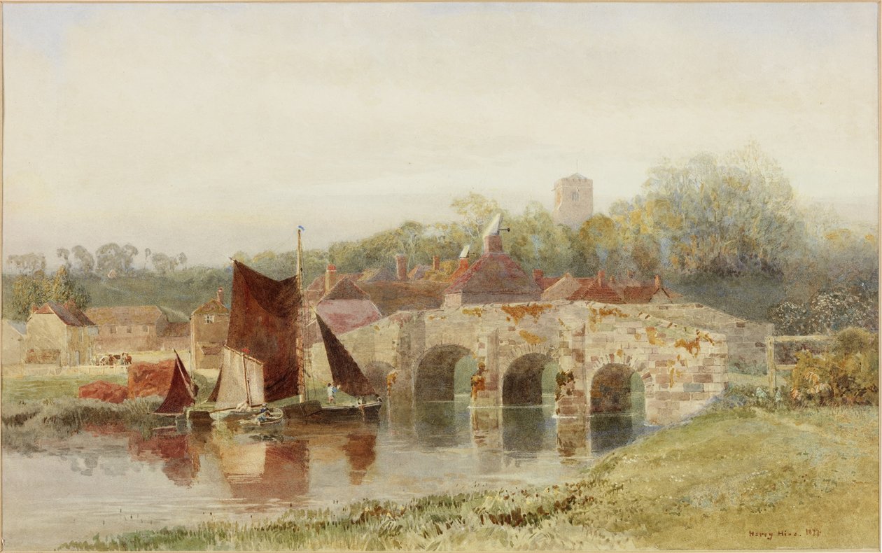 Village avec Pont - Henry George Hine