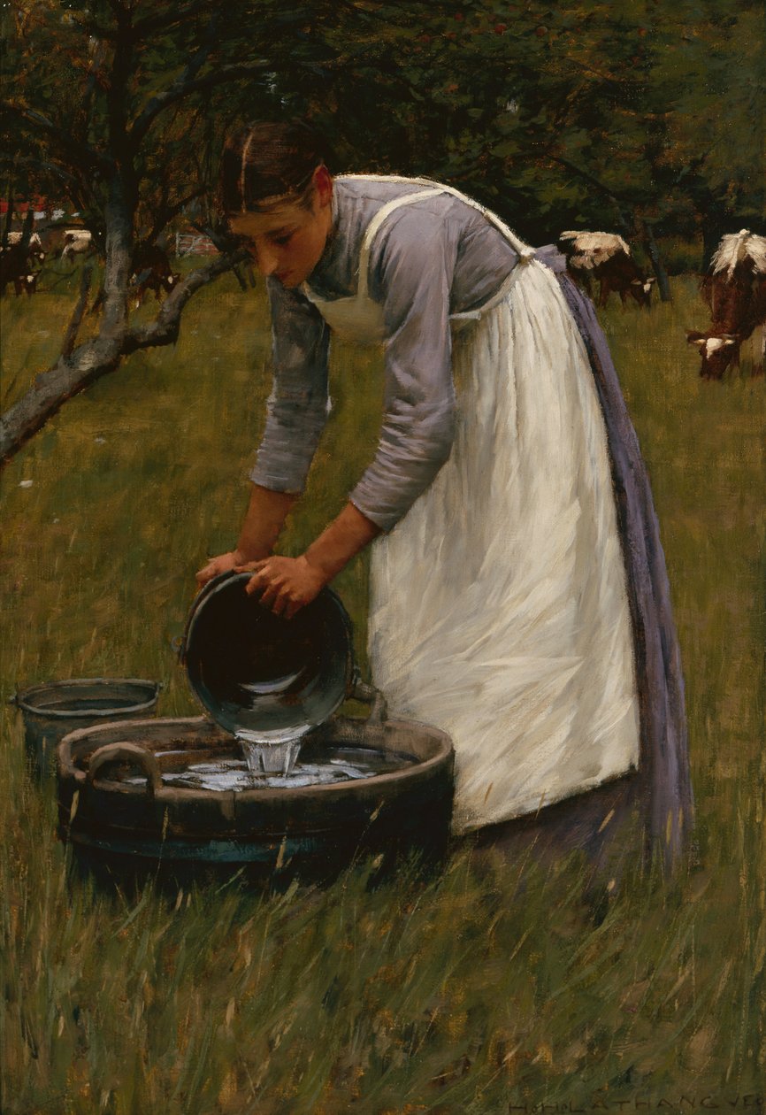 Abreuvant les vaches - Henry Herbert La Thangue