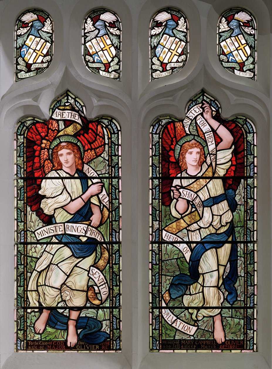 Grasmere, St Oswald, James Powell & Sons, Henry Holiday, Anges ministériels, 1893 - Henry Holiday