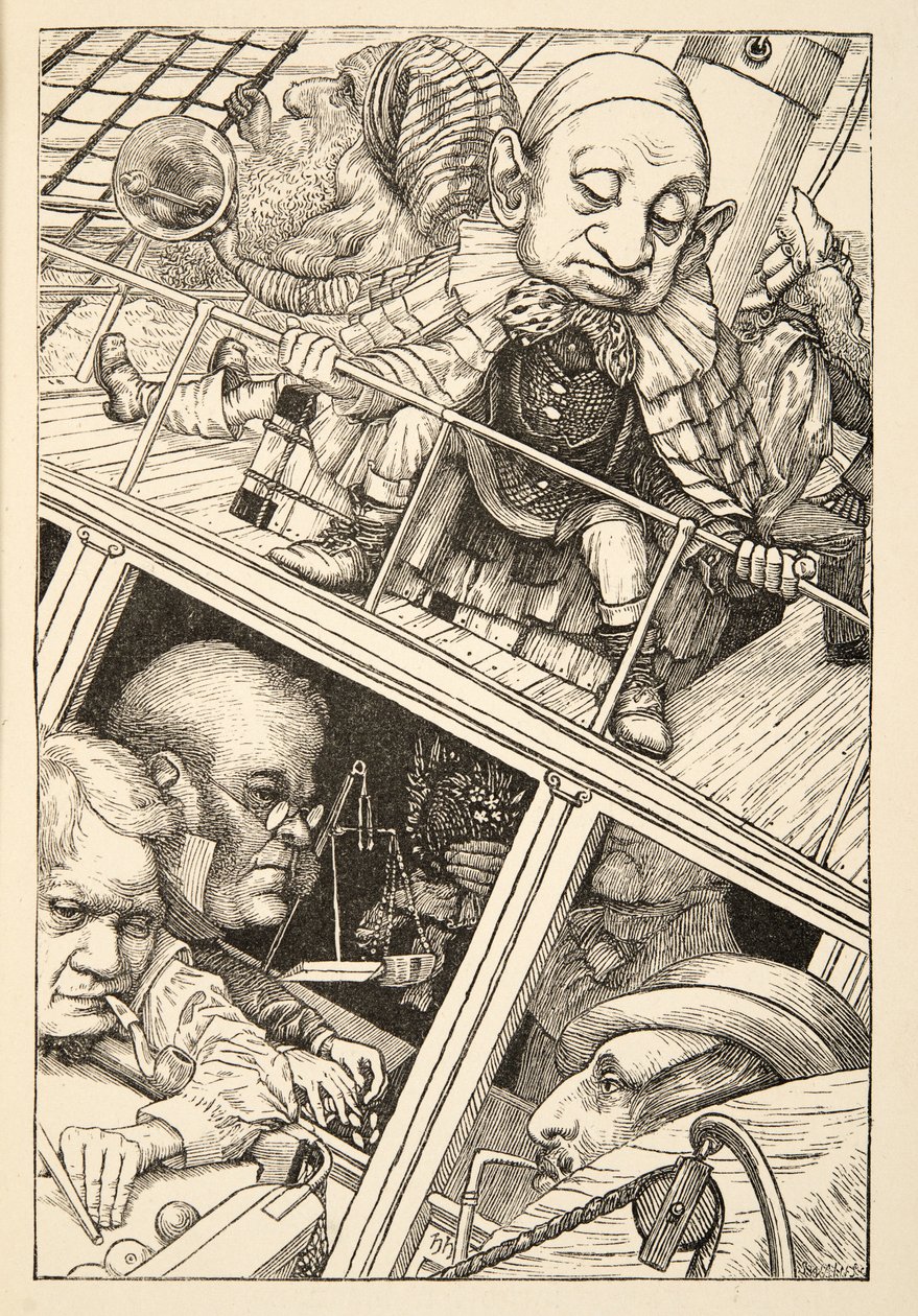 Il avait complètement oublié son nom, extrait de La Chasse au Snark, une Agonie en Huit Crises, par Lewis Carroll, pub. 1876 - Henry Holiday