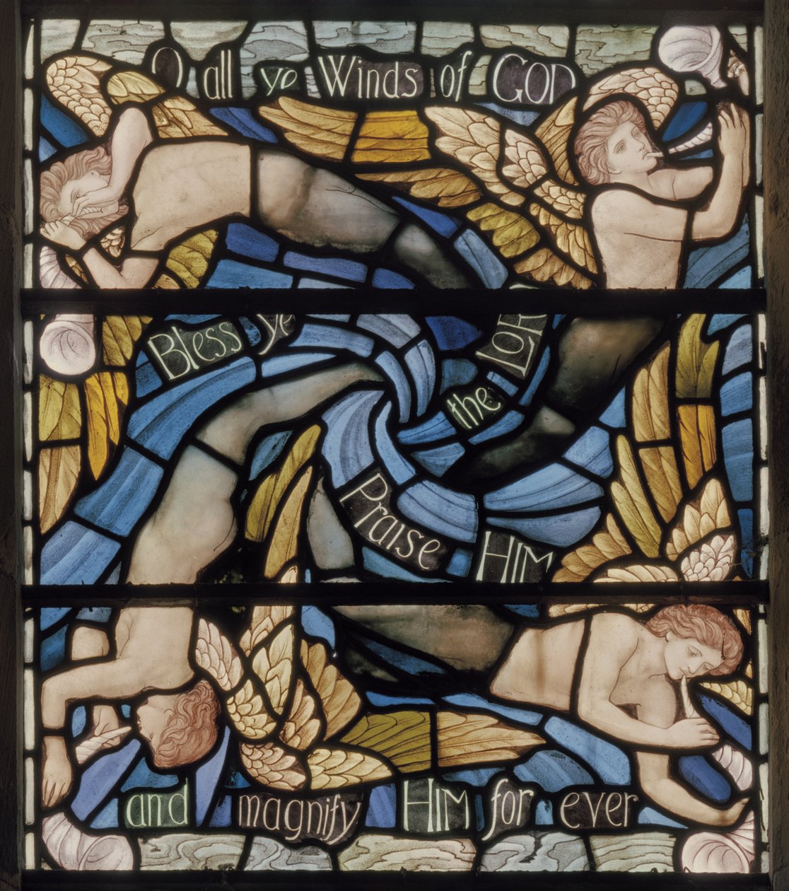 Ô vous vents de Dieu, détail de la fenêtre Benedicite - Henry Holiday