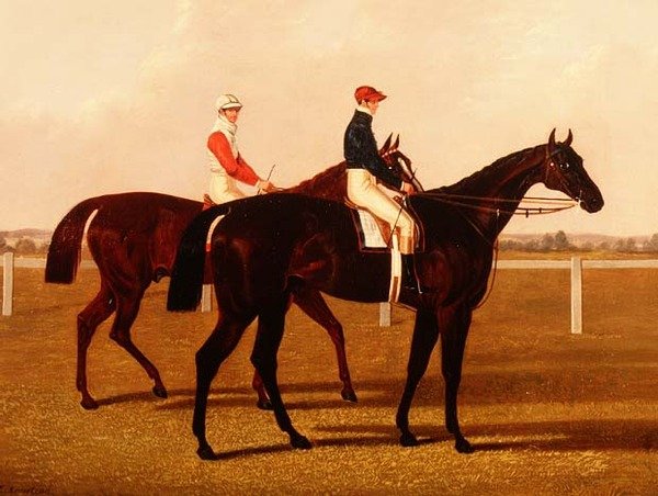 Les chevaux de course "Charles XII" et "Euclid" avec jockeys - Henry Hugh Armstead