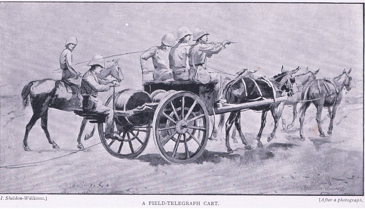 Un chariot télégraphique de campagne, d