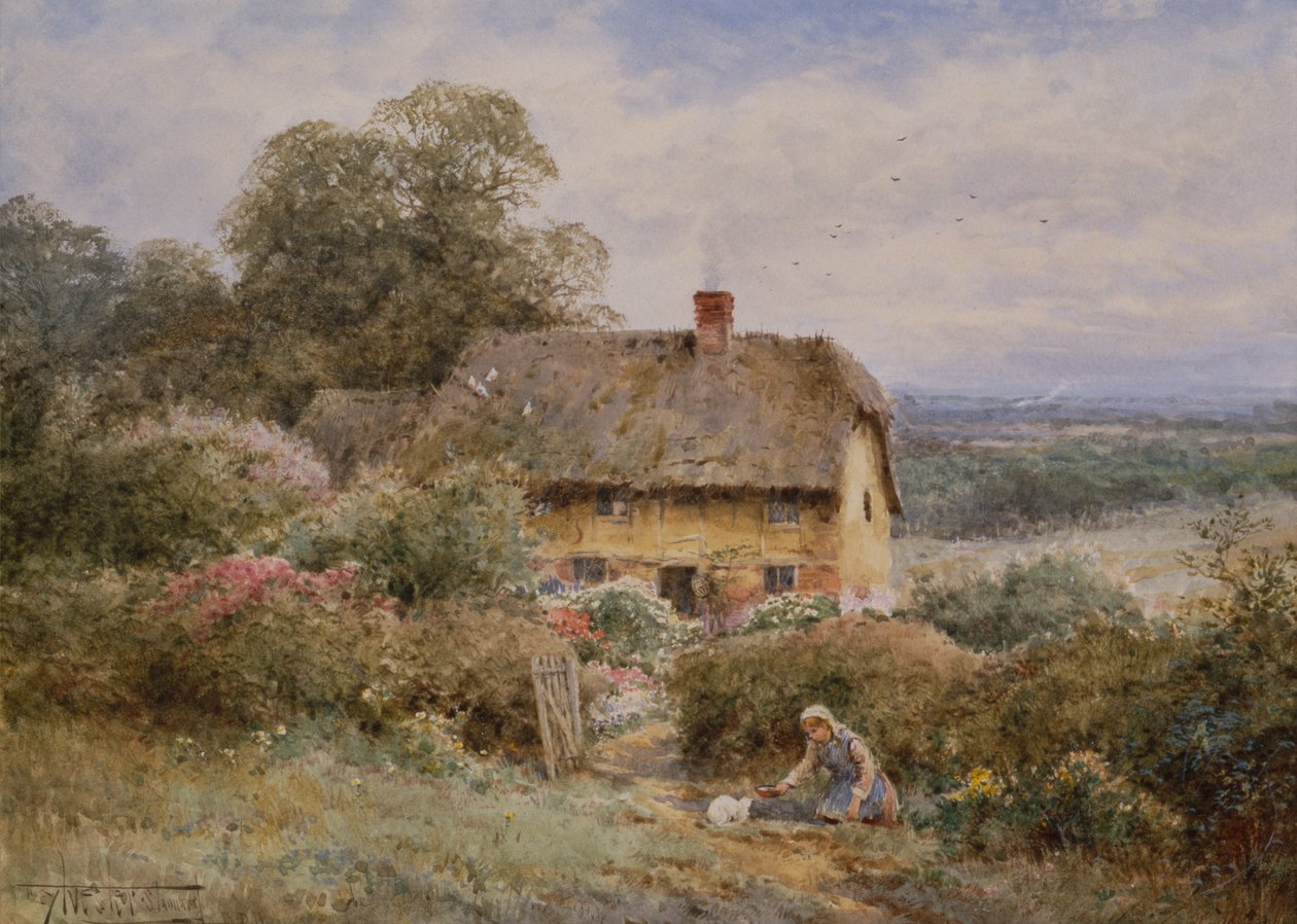 Un cottage pittoresque, Warwickshire - Henry John Sylvester Stannard