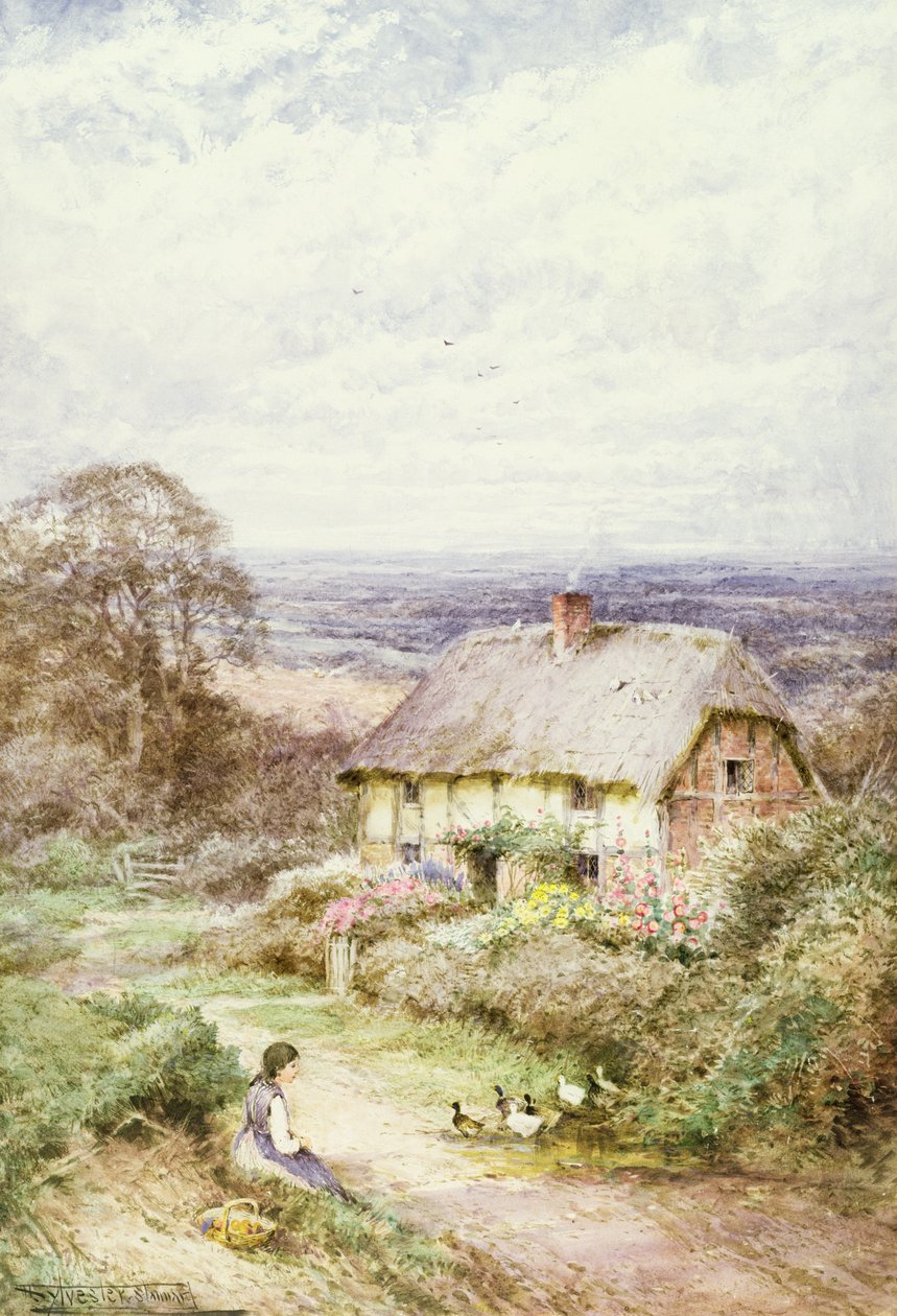 Le cottage au toit de chaume - Henry John Sylvester Stannard