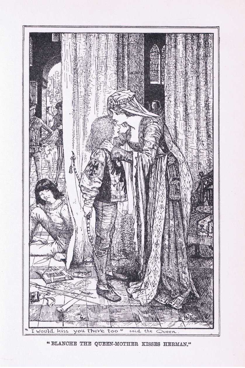 Blanche la reine mère embrasse Herman - Henry Justice Ford