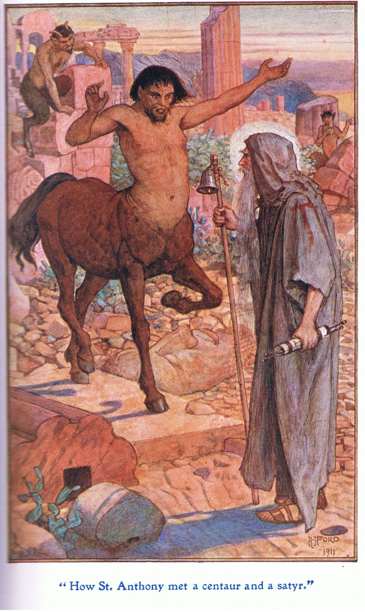 Comment Saint Antoine a rencontré un centaure et un satyre - Henry Justice Ford