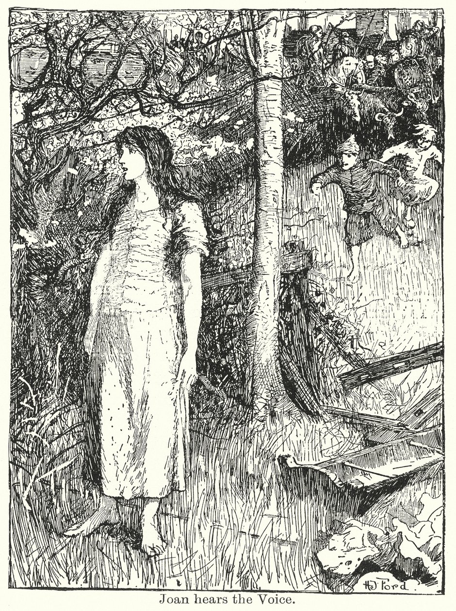 Jeanne entend la Voix (litho) - Henry Justice Ford