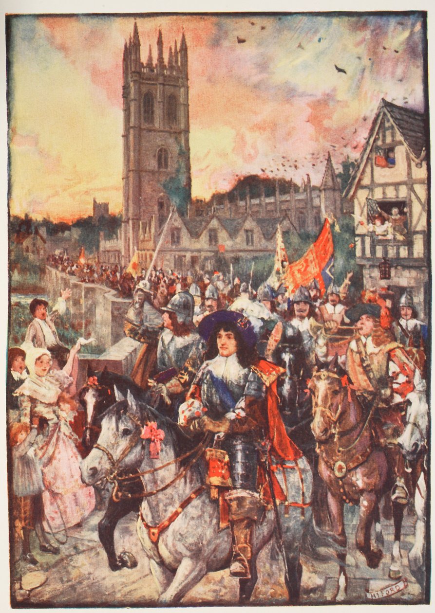 Le prince Rupert à Oxford, partant pour la bataille, illustration de 