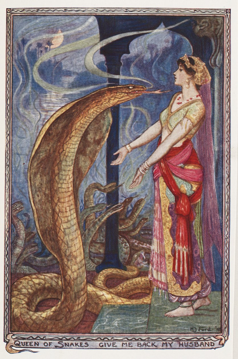 Reine des serpents, rends-moi mon mari, illustration du Livre des fées d