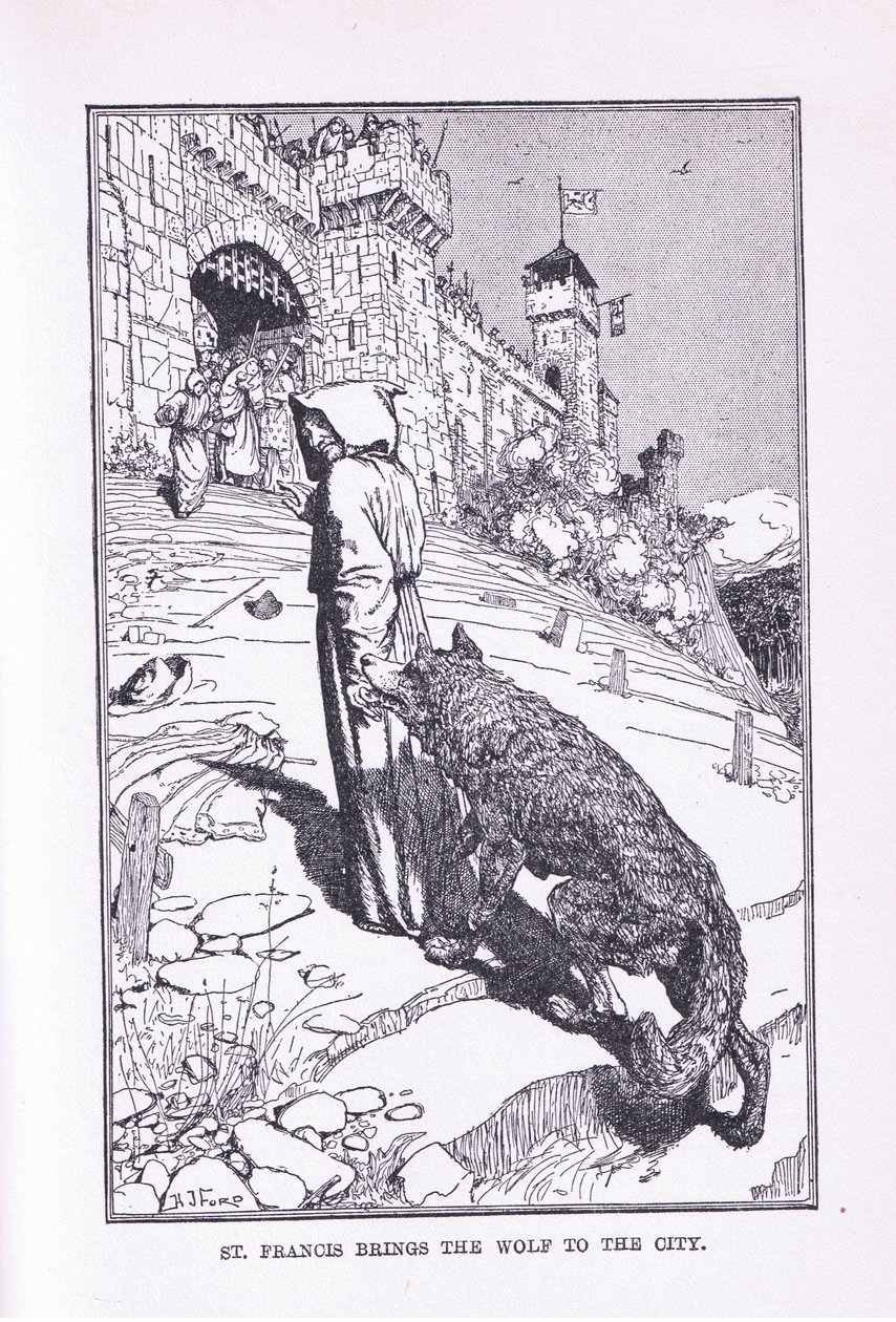 Saint François amène le loup à la ville - Henry Justice Ford