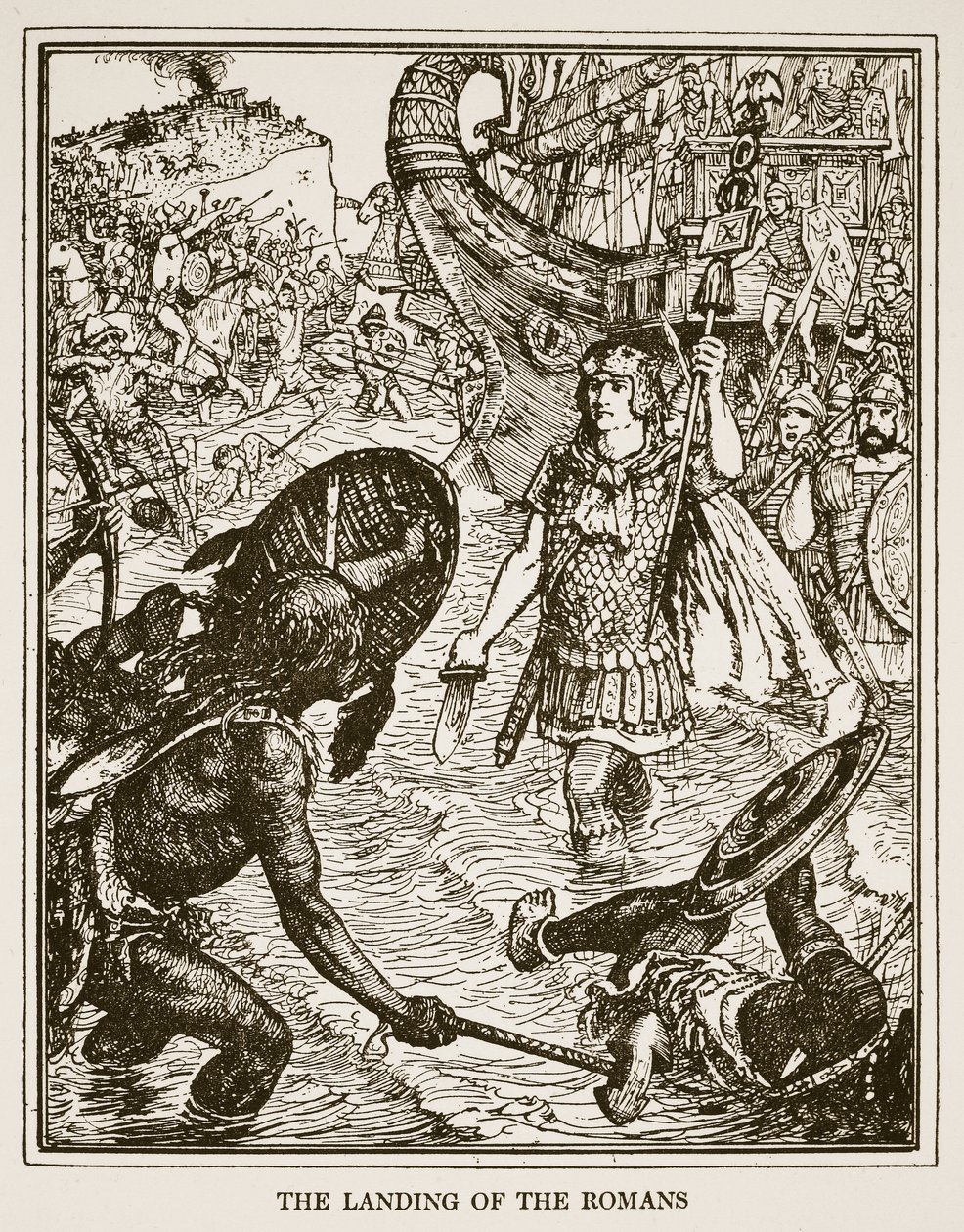 Le débarquement des Romains, illustration de 