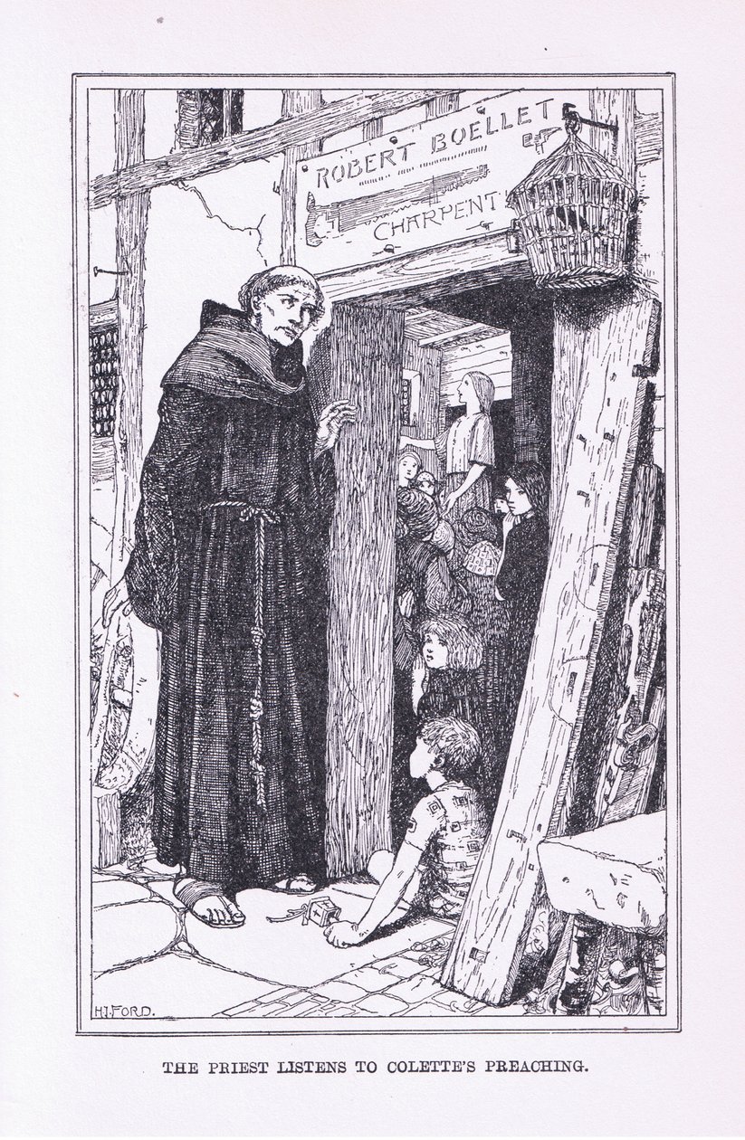 Le prêtre écoute la prédication de Colette - Henry Justice Ford