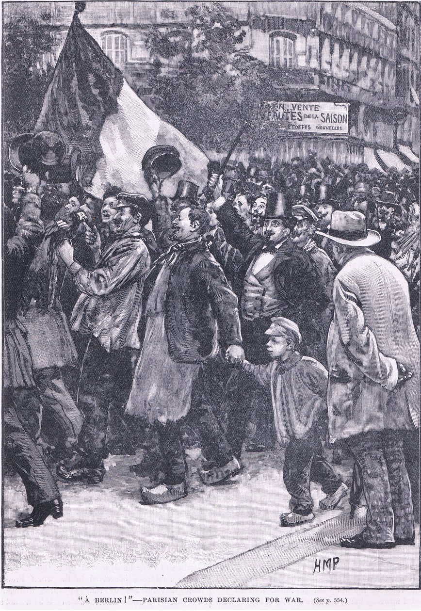 Une foule parisienne à Berlin déclarant la guerre - Henry Marriott Paget