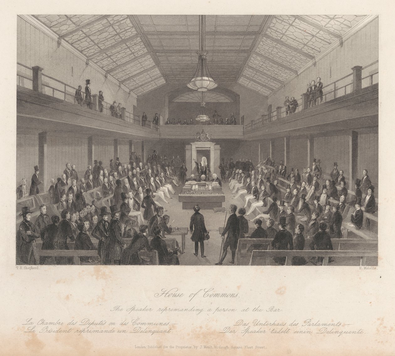 Chambre des communes / Le président réprimandant une personne au barreau - Henry Melville