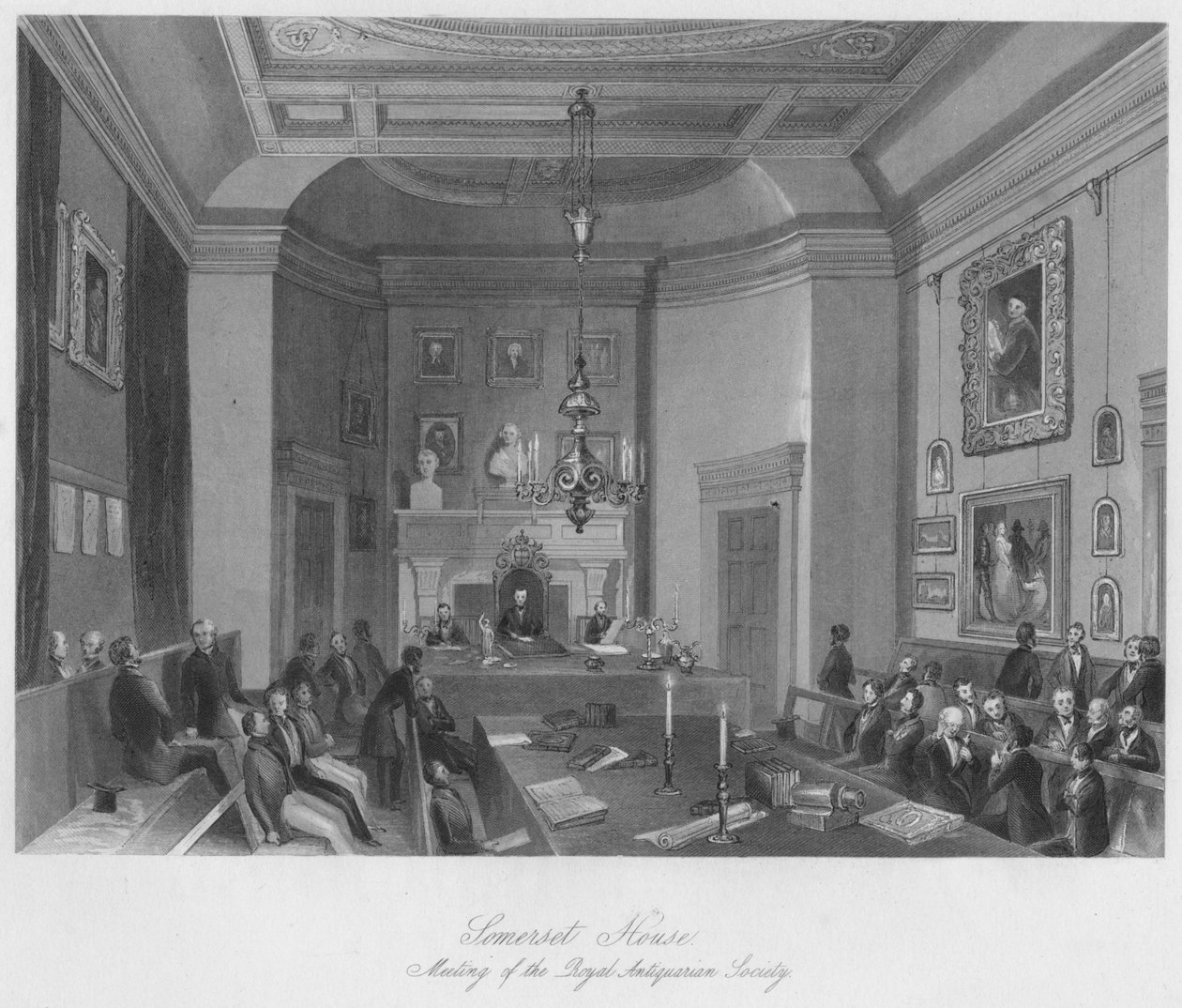Somerset House. Réunion de la Société royale des antiquaires, vers 1841 - Henry Melville