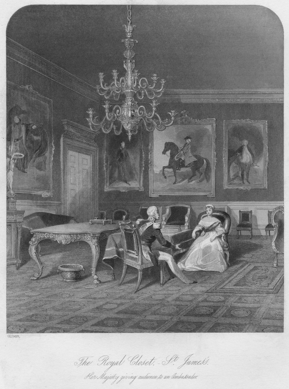 Le Cabinet Royal - St. James. Sa Majesté recevant un ambassadeur, vers 1841 - Henry Melville