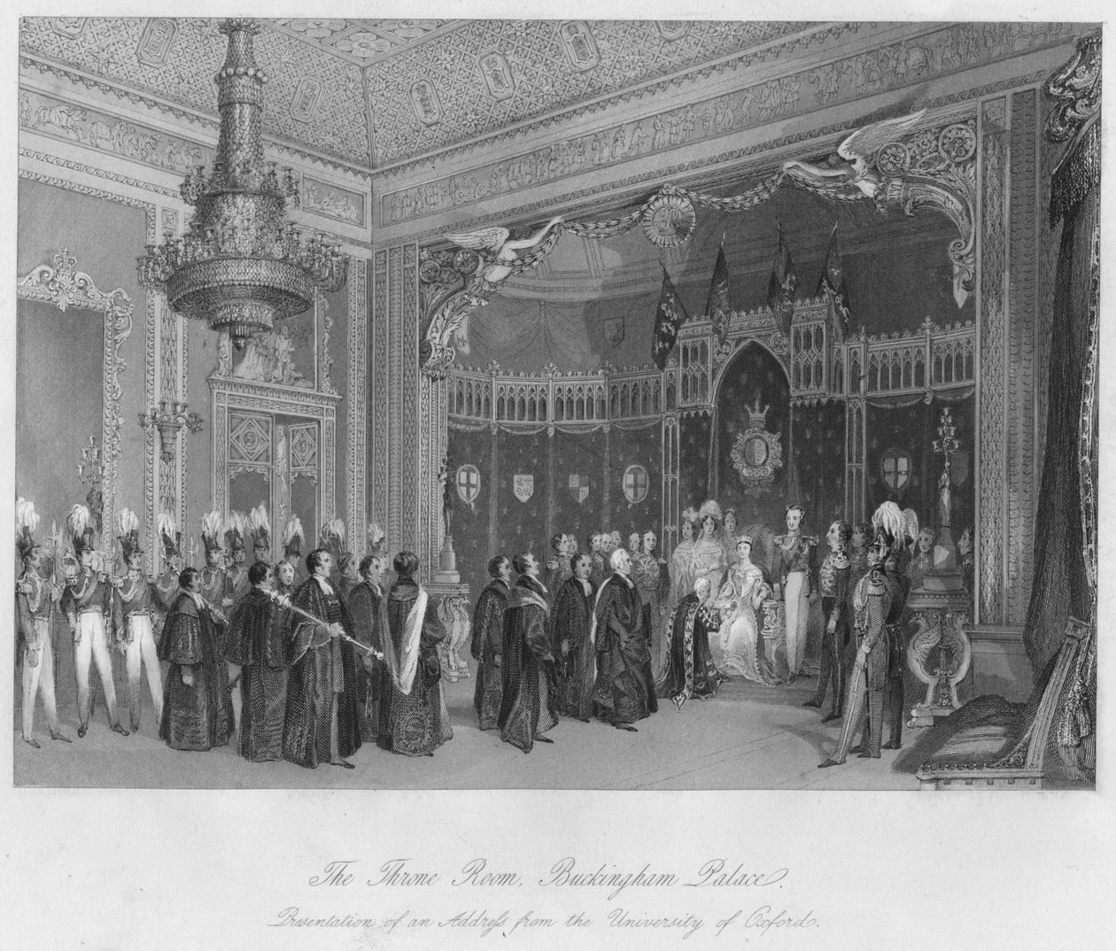 La salle du trône, Palais de Buckingham. Présentation d